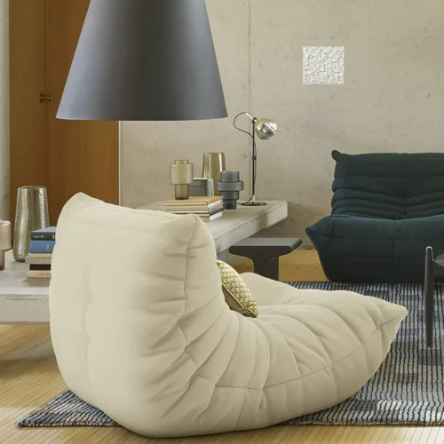 Vista 8 de Fireside - Silla de mohair suave, sofá de piso perezoso, puff para sala de estar, esquina, dormitorio, salón, oficina, etc