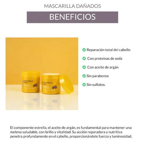 Vista 3 de ALEA - Mascarilla reparadora capilar - Línea capilar dañada - 13.5 fl oz - con proteínas de seda y aceite de argán - para cabello seco y dañado