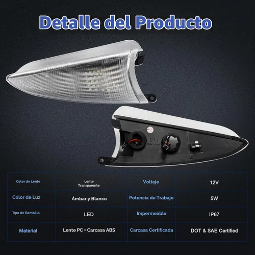 Vista 4 de Luz intermitente LED para espejo lateral compatible con Expedition Navigator 2003 2004 2005 2006, señales de giro secuenciales dinámicas ámbar, kit