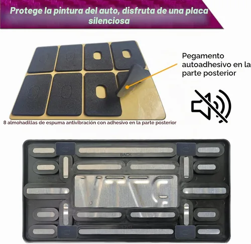 Vista 7 de ZXFOOG Kit de montaje de matrícula delantera, soporte para placa de Marco de aluminio negro