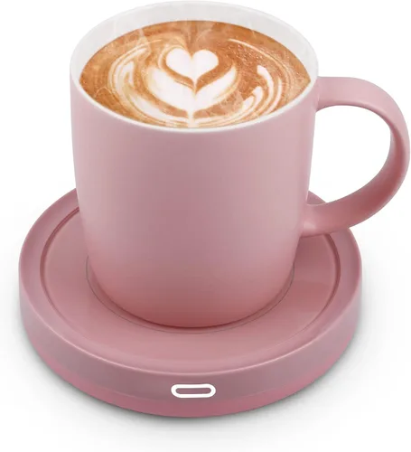 Vista 8 de BESTINNKITS Juego de calentador inteligente de taza de café, encendido/apagado automático, taza de inducción por gravedad, uso en escritorio