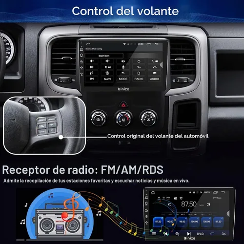 Vista 8 de Binize Android 13 para Dodge Ram 1500/2500/3500 Radio 2013-2018 Manual AC