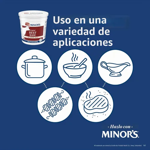Vista 5 de Minor's Base de Res, Ideal para Caldo de Sopa y Salsas, 0 Gramos de Grasas Trans, Sin MSG Añadido, Recipiente de 16 oz Concentrated beef flavor
