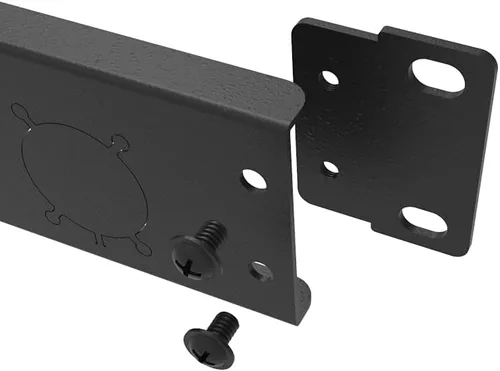 Vista 7 de Panel de conexión con bisagras de 12 puertos, pasos/orificios, conectores tipo D de 1U de 19 pulgadas para montaje en rack, audio con lado