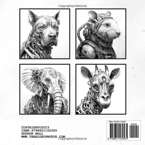 Vista 2 de Cyberneticus Mechanical Animals Greyscale Coloring Book