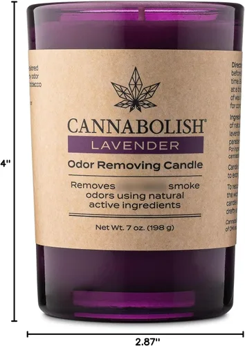 Vista 8 de Cannabolish Vela eliminadora de olores de humo de lavanda, 7 onzas, ingredientes naturales