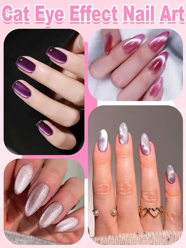 Vista 6 de TOROKOM 54 piezas magnéticas de ojo de gato para uñas, 54 piezas 3 en 1, esmalte de uñas de gel de ojo de gato, potente juego de imanes de uñas