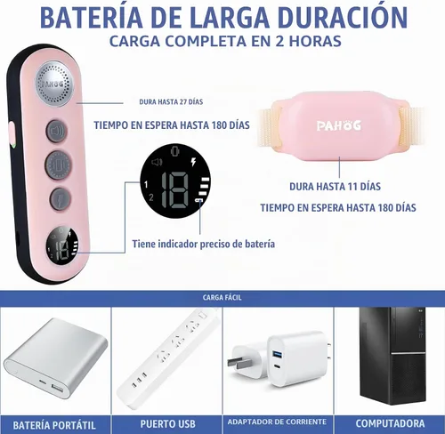 Vista 6 de Collar de choque para perro, collar de entrenamiento impermeable para perros con control remoto de 1000 pies, collar de descarga eléctrica