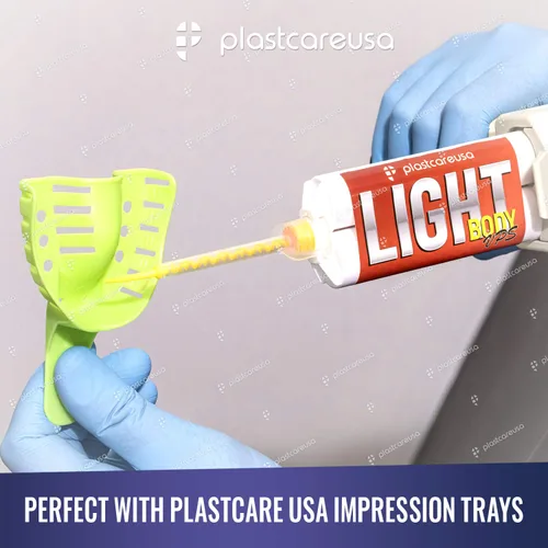 Vista 5 de Bandejas de impresión dental grandes inferiores - Juego de bandejas de impresión perforadas autoclavables - Tamaño número 2 (Bolsa de 12)
