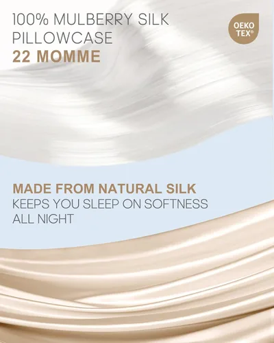 Vista 2 de THXSILK Funda de almohada 100% seda de morera para la salud del cabello y la piel, funda de almohada suave y lisa de 22 momme con cremallera oculta