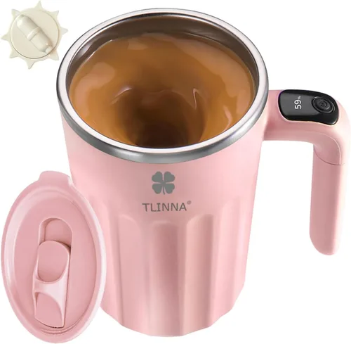 Vista 8 de Taza de café autoagitable, apta para café, leche, cacao y otras bebidas, botella aislada (temperatura negra, 12 onzas)