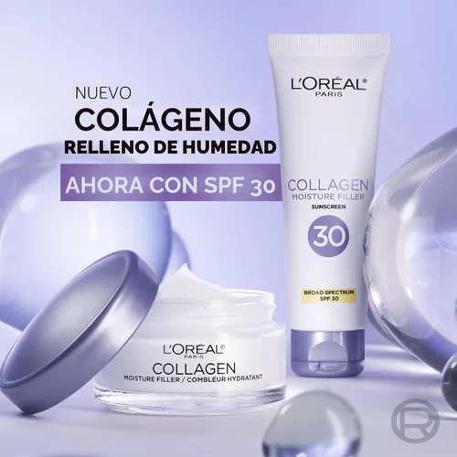 Vista 7 de L'Oreal Paris Hidratante facial diario de colágeno, crema facial antienvejecimiento para reducir las arrugas y proporcionar una hidratación intensa