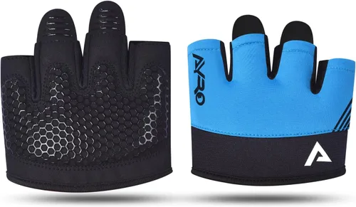 Vista 8 de AYRO Guantes de entrenamiento mínimos, guantes cortos parciales de gimnasio para levantamiento de pesas con almohadillas de agarre para hombres
