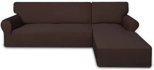 Vista 10 de PureFit - Fundas superelásticas para sofá modular en L, 2 fundas de elastano antideslizantes con borde elástico, ideal para niños y mascotas