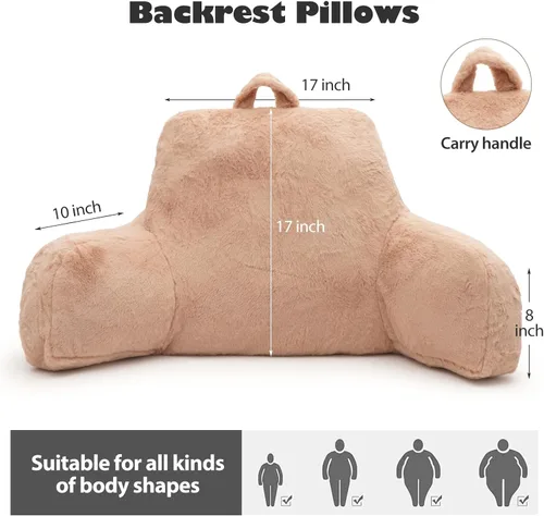 Vista 2 de Almohada de lectura para sentarse en la cama para adultos, almohada estándar de lectura con espuma viscoelástica, almohada de respaldo para la cama