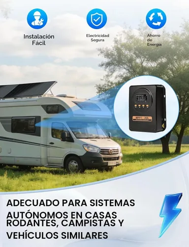 Vista 7 de Controlador de carga solar ECO-WORTHY MPPT 12V/24V 20A con Bluetooth