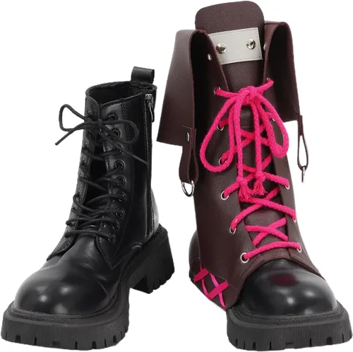 Vista 7 de DAZCOS Anime Cosplay Zapatos Botas Cubierta para Mujer Fiesta de Halloween