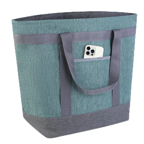 Vista 20 de Bolsa tote reutilizable aislada para compras de comestibles para mujeres/hombres, bolsa de entrega de pizza/comida para mantener los alimentos