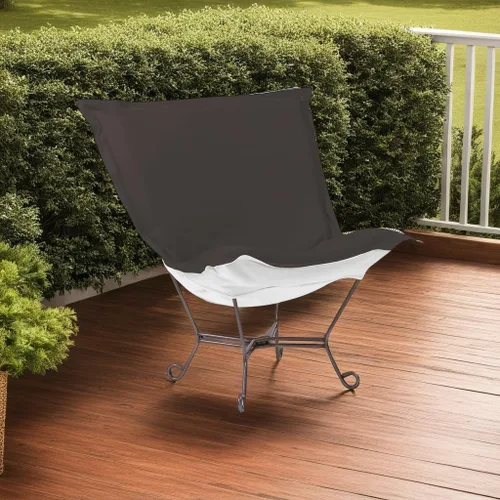 Vista 4 de Howard Elliott - Cojín para silla abombada con funda, cojín de repuesto para silla de mariposa con 100% acrílico Sunbrella para sillas y muebles, 49