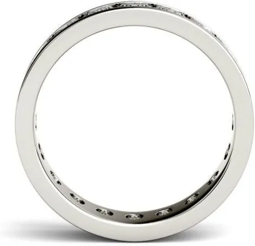 Vista 3 de Anillo de moissanita de corte excelente en plata de ley 925 para compromiso de hombres y bodas