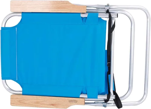 Vista 9 de Silla de playa de lujo XL ancha y alta de aluminio, plegable, de alta resistencia, de 17 pulgadas, para adultos, carga de 300 libras Azul Claro