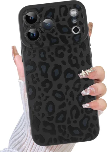 Vista 22 de TEAUGHT Compatible con iPhone 11 Funda con patrón lindo estampado de leopardo negro guepardo + protector de pantalla a prueba de golpes, funda