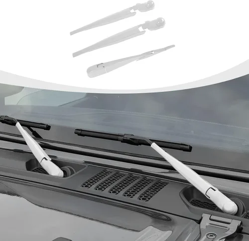 Vista 23 de RAZPOY JK Limpiaparabrisas frontal y trasero, 3 piezas, compatible con Jeep Wrangler JK JKU 2007-2017, azul