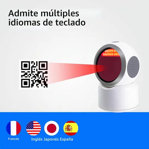 Vista 5 de Escáner de código de barras QR 2D, symcode Omnidireccional Manos Libres USB Lector de Código de Barras Automático para Pagos Móviles Computadora