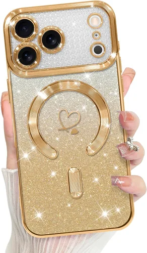 Vista 12 de Bonoma Compatible with iPhone 17 Pro Max Case 2025 Heart Checkered -Gold A cuadros-oro