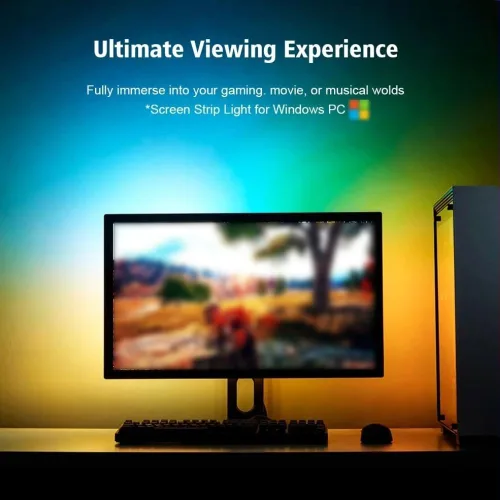 Vista 4 de Retroiluminación LED para TV, tira de luces LED para TV, tira de luz inteligente, tira de luz de sincronización de monitor de computadora