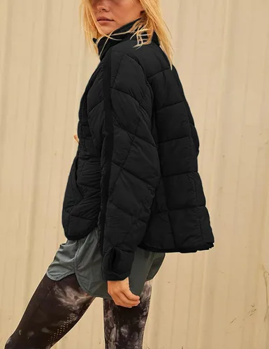 Vista 2 de Bianstore Chaqueta acolchada ligera y de gran tamaño para mujer, abrigo acolchado casual