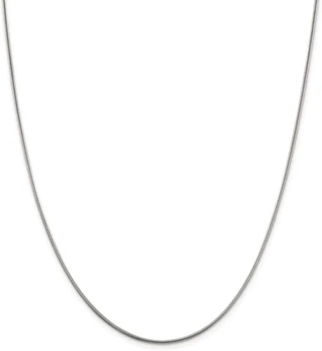 Vista 13 de Plata de ley 0.079 in (2 mm), 0.098 in (2.5 mm), 0.118 in (3 mm), 0.157 in (4 mm), 0.197 in (5 mm), cadena de serpiente redonda, collar de cadena