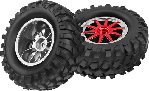 Vista 5 de Neumáticos de goma OD96mm de 10 radios y llantas de plástico, cubo hexagonal de 0.472 in, neumáticos RC de 1.9 pulgadas, compatibles con Axial SCX10