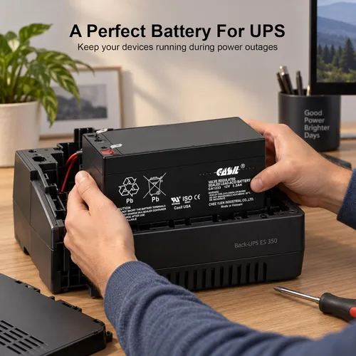 Vista 2 de Casil Batería de repuesto de 12V 3.3Ah para Amstron AP1232 AP-1234 AP123 APC Back-UPS ES 350 ES BE325-CN/B ES BE350C / BE3 UPS ES350 BE350R BP3-12