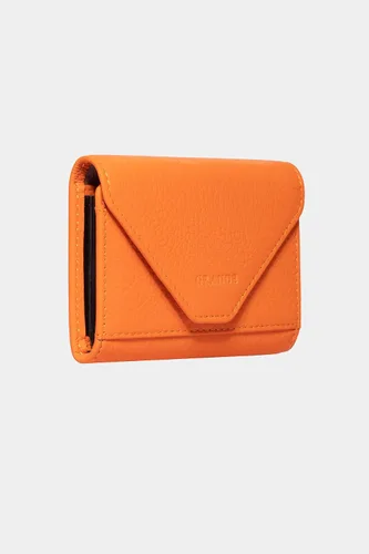 Vista 8 de grande Estuches para tarjetas 3639, Naranja, Tarjetero de cuero con cierre magnético, cartera pequeña de acordeón para mujer