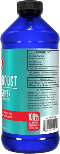 Vista 5 de Be Smart Get Prepared Nano Silver Immuno Boost - 16 oz - Suplemento inmunológico diario para la familia - Sin gluten, vegetariano - Fabricado
