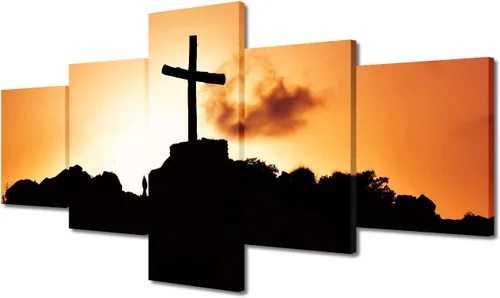 Vista 31 de TUMOVO Decoración de pared de iglesia cristiana de 3 paneles, imágenes de la resurrección de Jesús para sala de estar, dormitorio, cocina