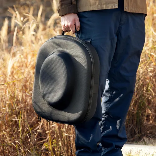 Vista 2 de Ozueccr Estuche de Viaje para Sombrero de Vaquero – Portador a Prueba de Aplastamiento para Sombreros de Vaquero, Panamá y Tweed con Asa
