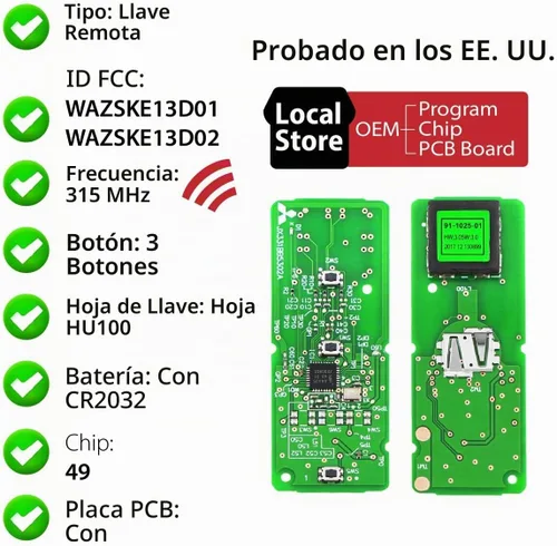 Vista 4 de Repuesto para Mazda 3 CX3 CX5 Speed3 Control remoto WAZSKE13D01 3 2012 2013 2014 2015 2016 2017 2018 3 botones 315MHz