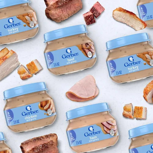 Vista 9 de Gerber Alimento para bebés de carne de res y salsa, 2.5 onzas, paquete de 10