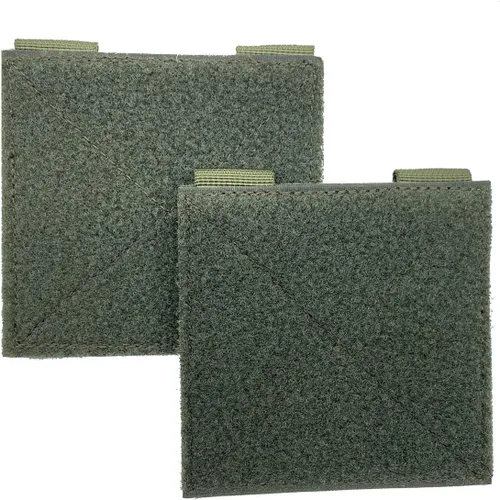Vista 6 de 2 paneles de parches Molle de gancho y bucle de 4 x 4 pulgadas para tablero de exhibición de insignias e insignias (verde militar)