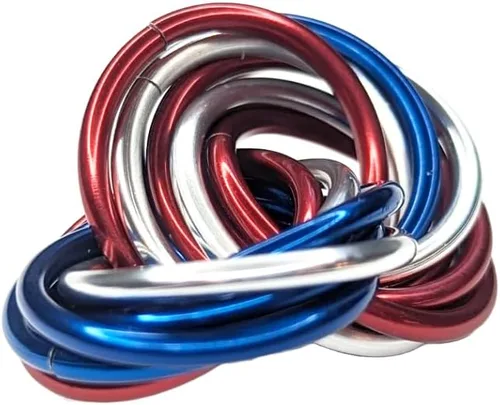 Vista 5 de Bola Fidget Möbii (MultiColor): Herramienta de juguete silenciosa para aliviar el estrés, ansiedad y estimular el ADHD para el hogar, viajes Cromo
