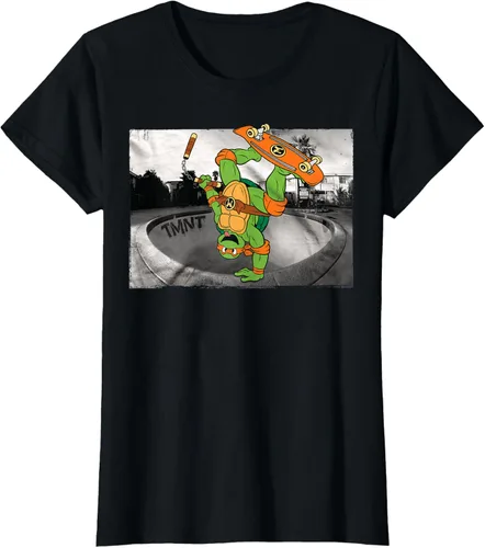 Vista 30 de Teenage Mutant Ninja Turtles Michelangelo - Camiseta de patinaje, Negro, S