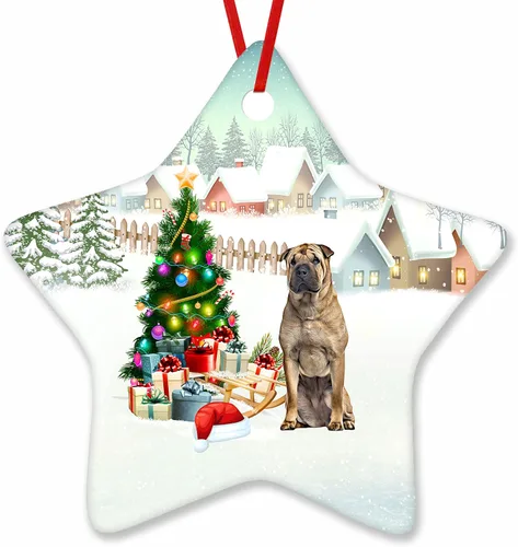 Vista 74 de Prezzy Airedale Terrier - Adorno para decoración de árbol de Navidad, regalos lindos para amantes de los perros, para familiares y amigos, nuevo