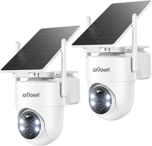 Vista 9 de ieGeek 2K Security Cameras Wireless Outdoor, 360°PTZ Solar Outdoor Camera