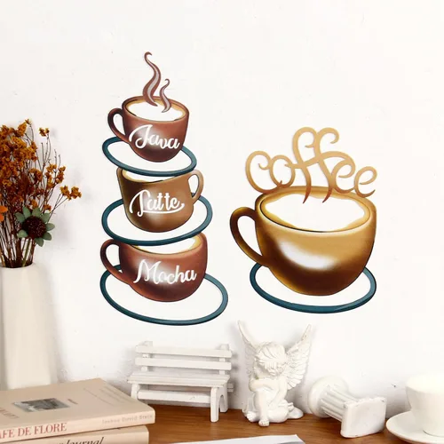Vista 6 de 4 letreros de metal para taza de café para pared, cocina, decoración de pared, decoración de pared, cafetería, cafetería, tienda, hogar, cocina