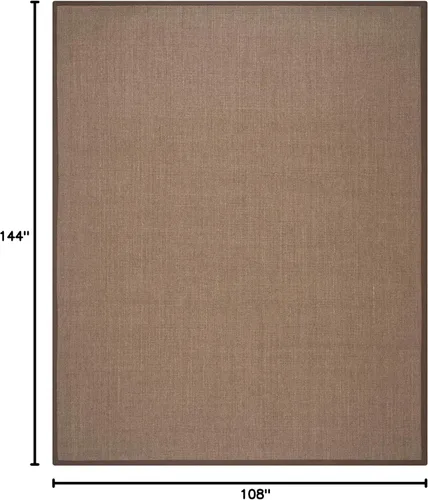 Vista 151 de Alfombra de sisal Safavieh, de color maíz y negro, tejida a mano, de la colección de fibras naturales; 5 x 8 pulgadas, NF441A, Tela, Gris / Gris