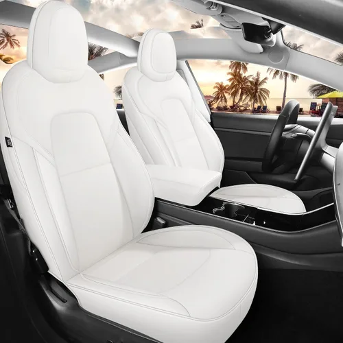 Vista 10 de Funda de asiento para modelo 3 2017 2018 2019 2020 2021 2022 2023, funda de asiento personalizada para Tesla Model 3, compatible con bolsa de aire