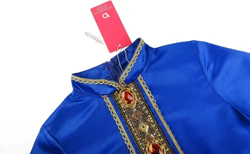 Vista 4 de ReliBeauty Disfraz de rey para niños y niñas con bata y corona de rey