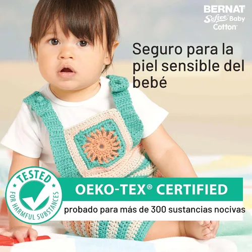 Vista 3 de Bernat Softee Baby Cotton Aqua Mist - Ovillo de lana para bebé, paquete de 3 unidades de 4.25 onzas, mezcla, 3 DK (ligero), 254 yardas